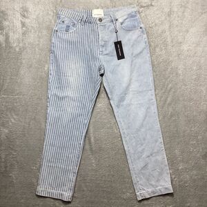 NWT One Teaspoon Jeans Women's 28* Bandit Boyfriend Stripe Button Fly 34x29